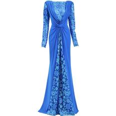 Tadashi Shoji floral-embroidered dress women Nylon/Polyester Blue