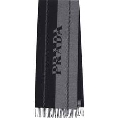 Clothing Prada wool scarf with jacquard logo