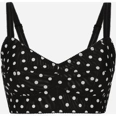 Silk Skirts Dolce & Gabbana Polka-dot marquisette corset top black