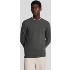 Lyle And Scott Men's Tonal Eagle Lambswool Crew Neck Jumper Silver 42/Regular