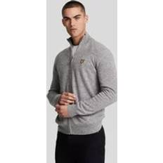 Lyle And Scott Men's Lambswool Blend Zip Through Cardigan Grey 42/Regular