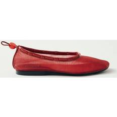 Men - White Ballerinas ALOHAS Gill Mesh White Leather Ballet Flats Red