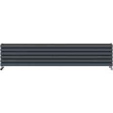 WarmeHaus Horizontal Radiator Oval Double Anthracite 354 x 1800 mm