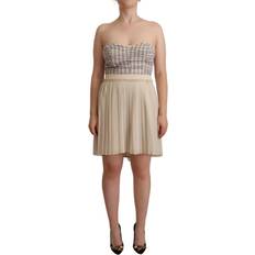 Guess Women Dresses Guess Pleated A-line Strapless Bustier Dress IT40 Beige