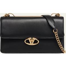 Guld Skuldertasker Valentino Garavani Vlogo Signature Shoulder Bag - Black