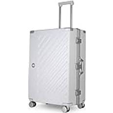 JLY Zipperless Polycarbonate Suitcase Hard Shell TSA Lock 4 Wheels White Large