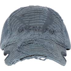 Balenciaga Klær Balenciaga Destroyed Cotton Denim Cap Washed Blue