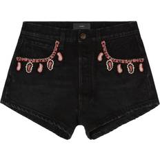 Alanui Inner Energy Embellished Denim Shorts Black (26 27)