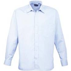 Clothing Premier Mens Poplin Long-Sleeved Shirt (Light Blue)