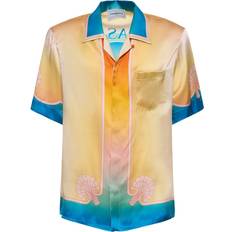 Multicolor Camisas Casablanca Cuban Collar Silk Short Sleeve Shirt Multicolor (S XXL)