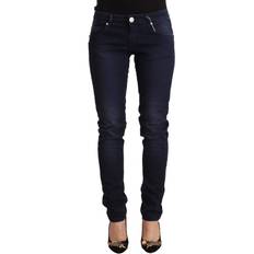 ACHT Washed Cotton Low Waist Slim Fit Denim Jeans Blue