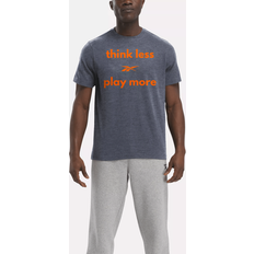 Reebok Unisex Tops Reebok Unisex Think Less Play More T-Shirt in Blue