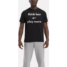 Reebok Unisex Tops Reebok Unisex Think Less Play More T-Shirt in Black