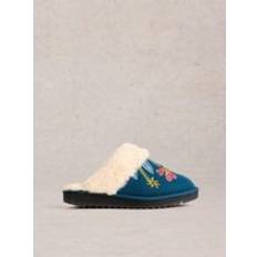 Turquoise Slippers White Stuff Floral Mule Slipper In Teal