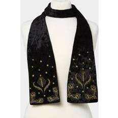 Viscose Scarfs Joe Browns Opulence Embroidered Velour Scarf Black/Gold One