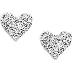 Or Blanc Boucles d'oreilles Meira T 14K White Gold Diamond Heart Stud Earrings White