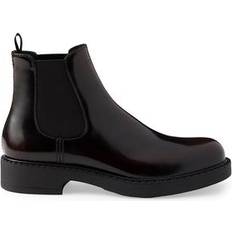 Prada Men Boots Prada Brushed Leather Chelsea Boots