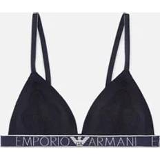 Armani Bras Armani Logoband Lace Padded Triangle Bra, Marine