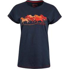 Womens/Ladies Gallopers Horse Slub Organic T-Shirt (Navy)