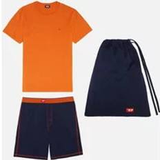 Diesel Men Sleepwear Diesel Cotton Pyjama Set, Orange/Blue