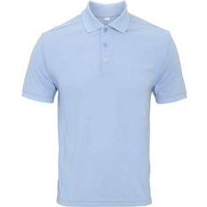 Geruit Polo's Premier Coolchecker Pique Poloshirt - Lichtblauw