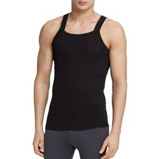 2(X)IST Mens Essential Cotton Square Cut Tank 2-pack, djupsvart