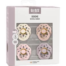 Latex Nappar Bibs Bohemian Nappar 4-pack Stl. 1 Rund Ivory/Blush/Blos 0-6 mån Nappar
