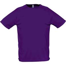 Clothing Sols (M, Dark Purple) Mens Sporty Short Sleeve Performance T-Shirt