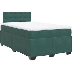 120 cm - Grøn Kontinentalsenge vidaXL Med Madras 120x190 cm Velour Mørkegrøn Kontinentalseng