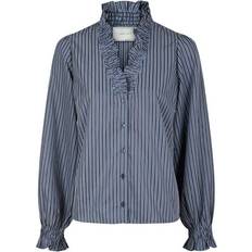 Neo Noir Skjorter Neo Noir Brielle Twill Stripe Shirt DUSTY BLUE