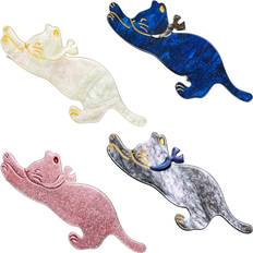 LimbO 4 Pcs Resin Cat Hair Clips - Duckbill