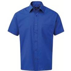 Fabric - Men Shirts Premier Short Sleeve Poplin Shirt Royal 16.5 in