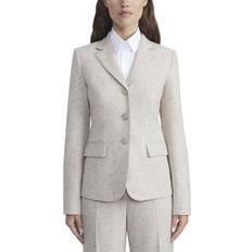 Wol Blazers Lafayette 148 New York Three Button Academy Wool Silk-Blend Blazer