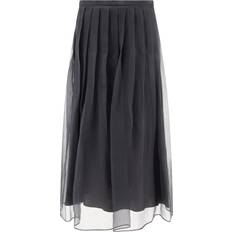 Gray - Midi Skirts Brunello Cucinelli "Pleated Midi" Skirt