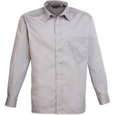 Men - Silver Shirts Premier Mens Poplin Long-Sleeved Shirt (Silver)