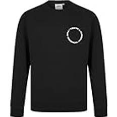 Tokyo Laundry Grafiskt motiv för män Brushback Fleece Pullover Crew Neck Sweatshirt med tryck på baksidan, Kolsvart