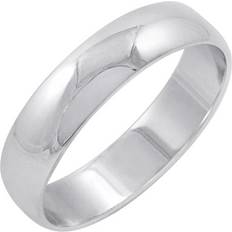 Men - White Gold Rings TWRZD509-5MM10W SZ 5mm Mens 10K White Gold Classic Plain Wedding Band