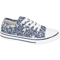 Canvas Heels & Pumps Rdek (3 UK, Blue) Womens/Ladies Floral Canvas Pumps