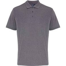 Geruit Polo's Premier Coolchecker Pique Poloshirt - Grijze Melange