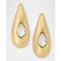 Transparent Bijoux Baublebar Tear Drop Gold-Plated Stud Earrings CLEAR