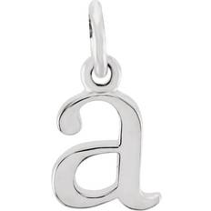 Unisex - White Gold Charms & Pendants Precious Stars Jewelry, Unisex 14K White Gold Lowercase Initial Pendant