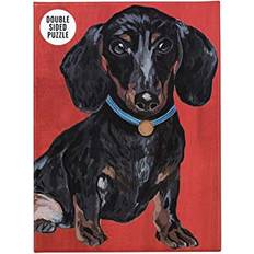 Talking Tables 100-piece Red Double-Sided Dachshund Jigsaw Puzzle & Poster Illustrated Pets, Animal, Sausage Kids, Adults, Dogs Lover, Lockdown, Birthday Present