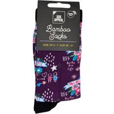 Gold - Women Socks WPL Gifts BFF Bestie For Life Socks For Her 4-7 Bamboo Socks Novelty Gift Idea