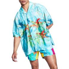 Rayon Shirts And Now This Mens Collared Printed Hawaiian Print Shirt