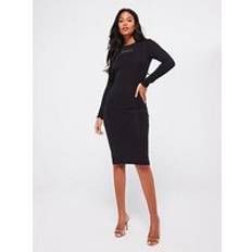 Juicy Couture Dresses Juicy Couture Dizzie Diamante Logo Jersey Midi Dress Black, Black, Xs, Women