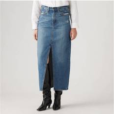 Denim Skirts - Women Levi's Blue Ankle Column Denim Midi Skirt LOW FI PREP (WAIST 24)