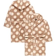 Beige Peignoirs Derby County Polka Dot Fleece-Bademantel mit Kapuze Beige Damen