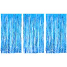 Doorway Party Curtains Frcolor KEWENN, Curtain Backdrop Foil Fringe Metallic Photo Tinsel Door Birthday Blue Background Party Streamer Booth