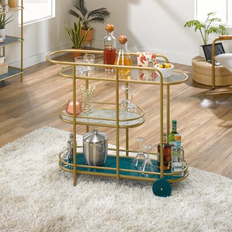 Orange Trolley Tables Everly Quinn Horwitz Coral Cape Bar Cart 33.27 H x 39.57 W x 15.55 D Trolley Table