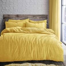 Velosso Plain Teddy and Pillowcase Set - King Duvet Cover Yellow